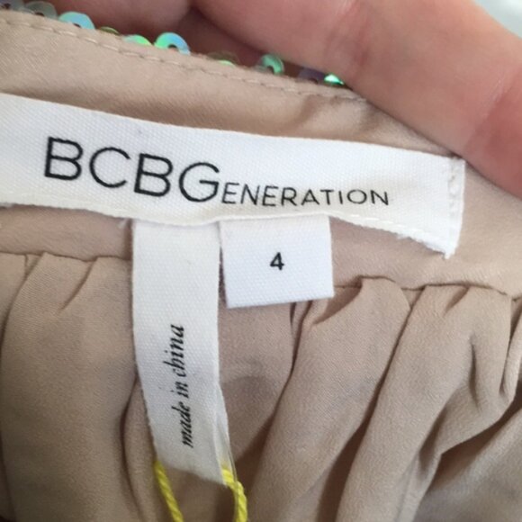 BCBGeneration Nude Iridescent Sequin Skirt - Picture 6 of 6